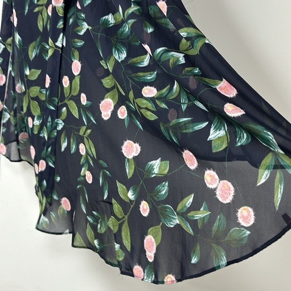 Julia Jordan Women's Floral-Print Ruffle Faux Wrap Dress Navy size 10. - Picture 12 of 13